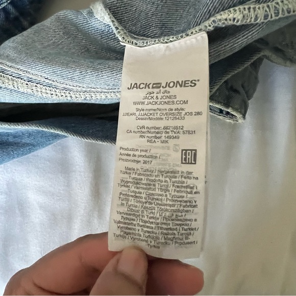 JACK AND JONES Denim Blue Button Down Jean Jacket - Picture 10 of 13
